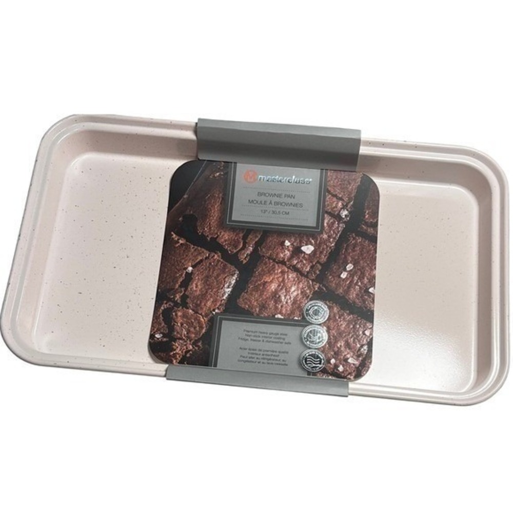 Master Class Brownie Pan 13‎ Inch Non Stick Heavy Gauge Steel Pink Speckle